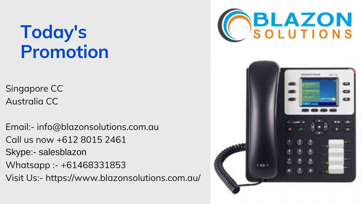 BlazonSolution's tweet photo. Today's Promotion
-----------------
#Australia CC
#Singapore CC
#BlazonSolution #voipbusiness
Email:- info@blazonsolutions.com.au
Call us now +612 8015 2461
Skype:- salesblazon
Whatsapp :- +61468331853
Visit Us:- https://t.co/JxUSizua03 https://t.co/Ptx0aigWxU