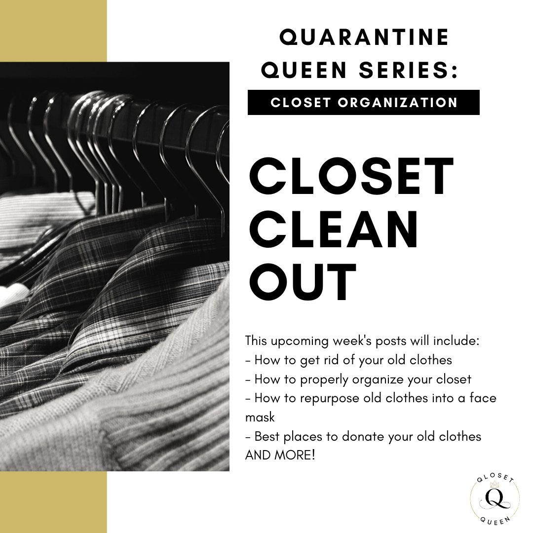 qlosetqueen's tweet photo. It's time to clean out your closet! Spring cleaning! With quarantine coming to an end, let's finish some cleaning projects, starting with your closet. 👑
#closetcleanout #quarantinequeen #quarantings #quarantine #quarantinethings #covid19 #springcleaning #stylingsf https://t.co/Apz7qbNhVN