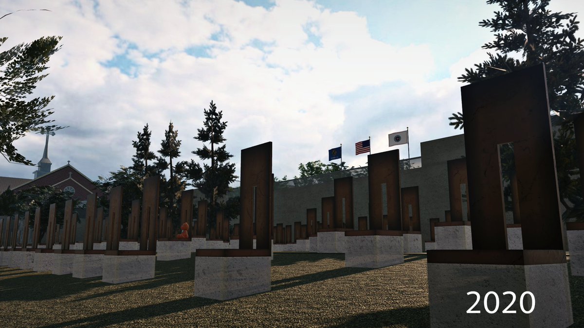 I've decided to recreated some old walls, trees and the lighting for the Oklahoma City National Memorial #Roblox #OKCMemorial #okcbombing