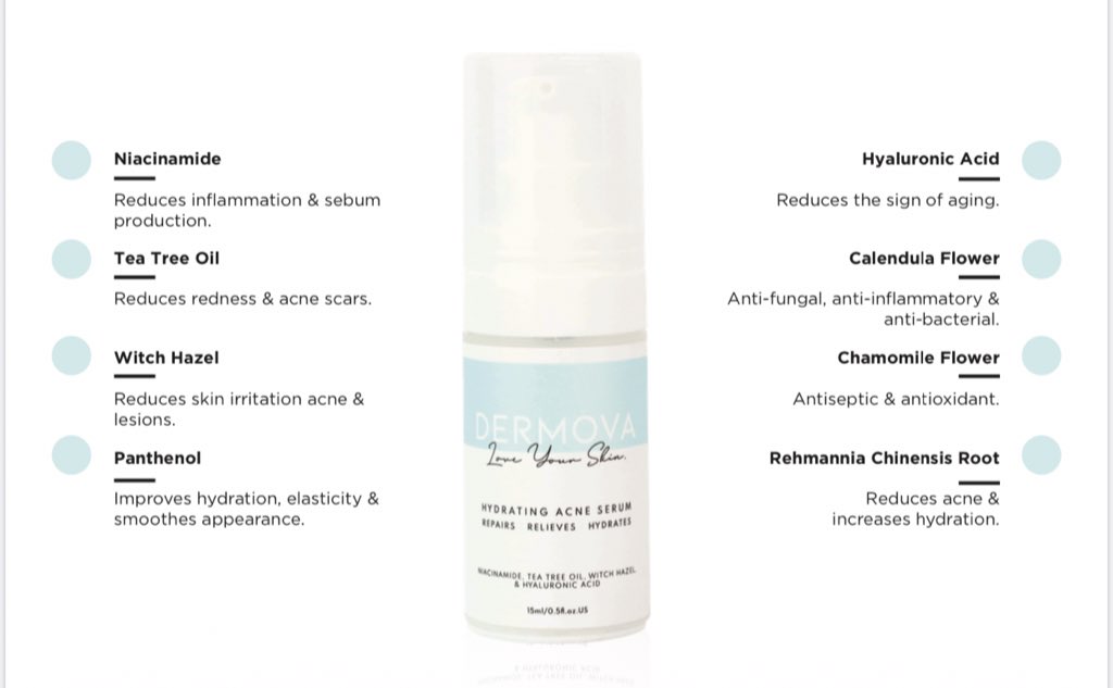 dermova hydrating acne serum
