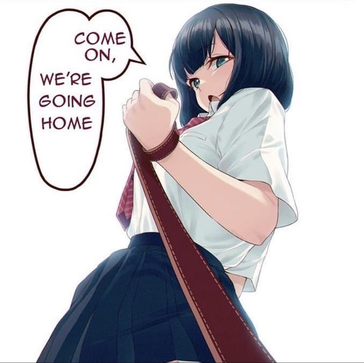Reactions On Twitter Anime Girl Pulling Leash Come On We Re Going Home