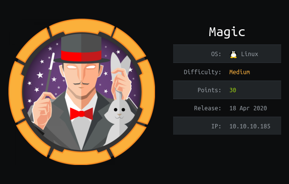 0xGreen3's tweet photo. Magic from @hackthebox_eu rooted! Fun box. 2 days for user, 15 mins for root. Altogeather nice box. Thank you #hacking #hackingforfun #hacker #hackers #redteam #penetrationtesting #htb #magic #april #april2020 #year2020 #HackLearning #hack #HackTheBox https://t.co/DQysHPLoTH
