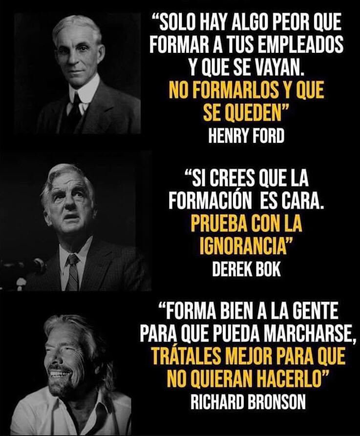 institutoncc's tweet photo. 3 frases importantes sobre formar al personal: #HenryFord , #DerekBok y #RichardBronson .

¡El conocimiento es tu mejor inversión! https://t.co/Y7jseJ8mvm