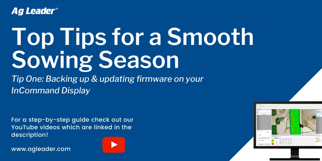 agleaderAP's tweet photo. Tip One: Sowing season is fast approaching us, so there is no better time to start preparing your InCommand Display. Click here for videos on how to back up and update your InCommand Display: https://t.co/2jF2Dl31iw | https://t.co/q1KN1Dk9Nt
#agtech #precisionag #agricultureaus https://t.co/Dq1uEBhgKy