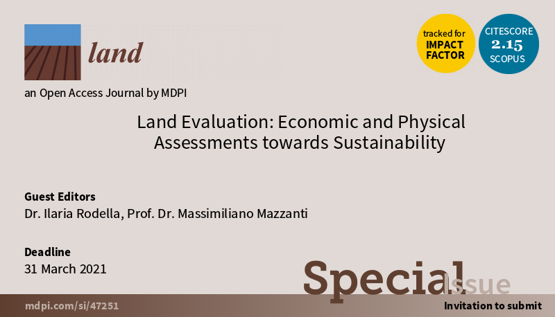 Land_MDPI's tweet photo. New Special Issue "#LandEvaluation: #Economic and #PhysicalAssessments towards #Sustainability" is open for submission.
https://t.co/PDCocGxJYJ
#landuse #ecological https://t.co/AIthIW7MUF