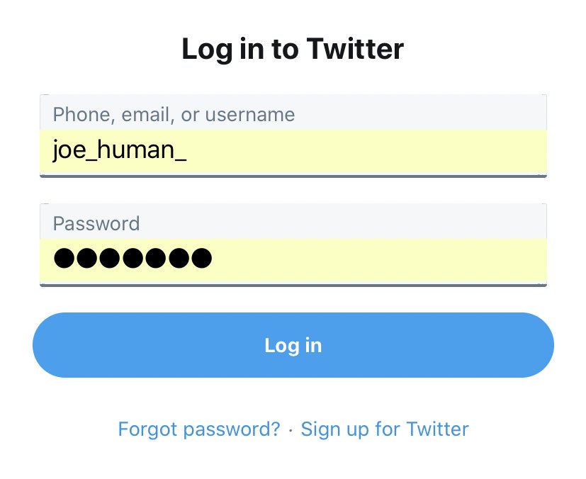 The fake twitter sites “log in” button was already highlighted and it had a drop shadow underneath it. Usually it only becomes highlighted after your login details & it never ever has a drop shadow... also “log in” is capitalised.