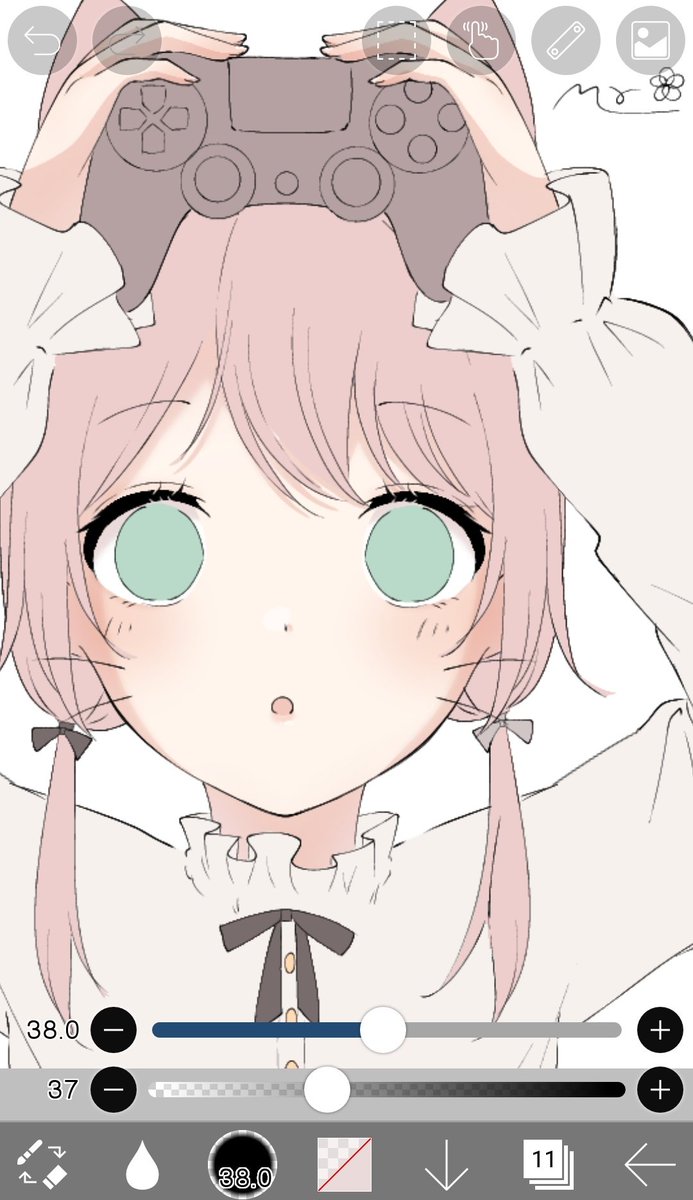 モンちゃん フリーアイコン ほわほわゲーム女子描きました メイキング T Co Rbkqbzvuuh Ibispaint