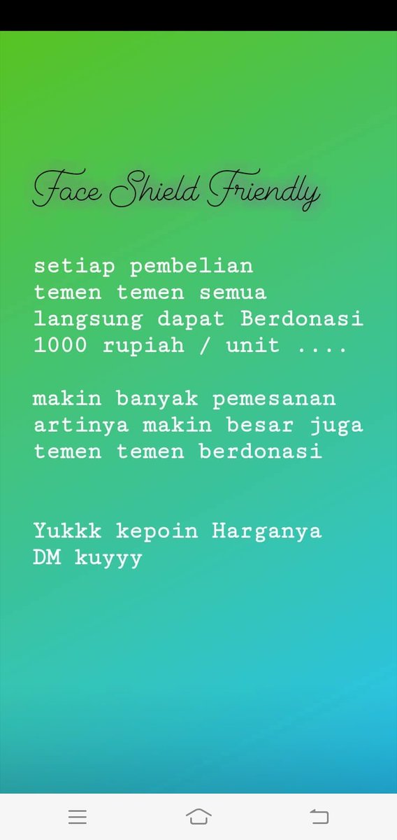 donnyadittya's tweet photo. Sahabat yu pesen lagi mumpung masih ada loh Face Shield Freindly nya ..... 
Kualitas No 1 yang pasti sesuai SOP yah 
Harga TERJANGKAUUUUUUUU

Kepo ? 
DM kuyyy https://t.co/flMeqbEyYX