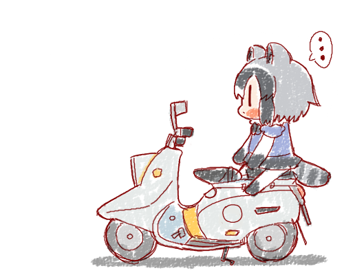 アライグマ(けものフレンズ) 「運転手を待ってるのだ 」|🍮青犬㍑㌍🍩のイラスト