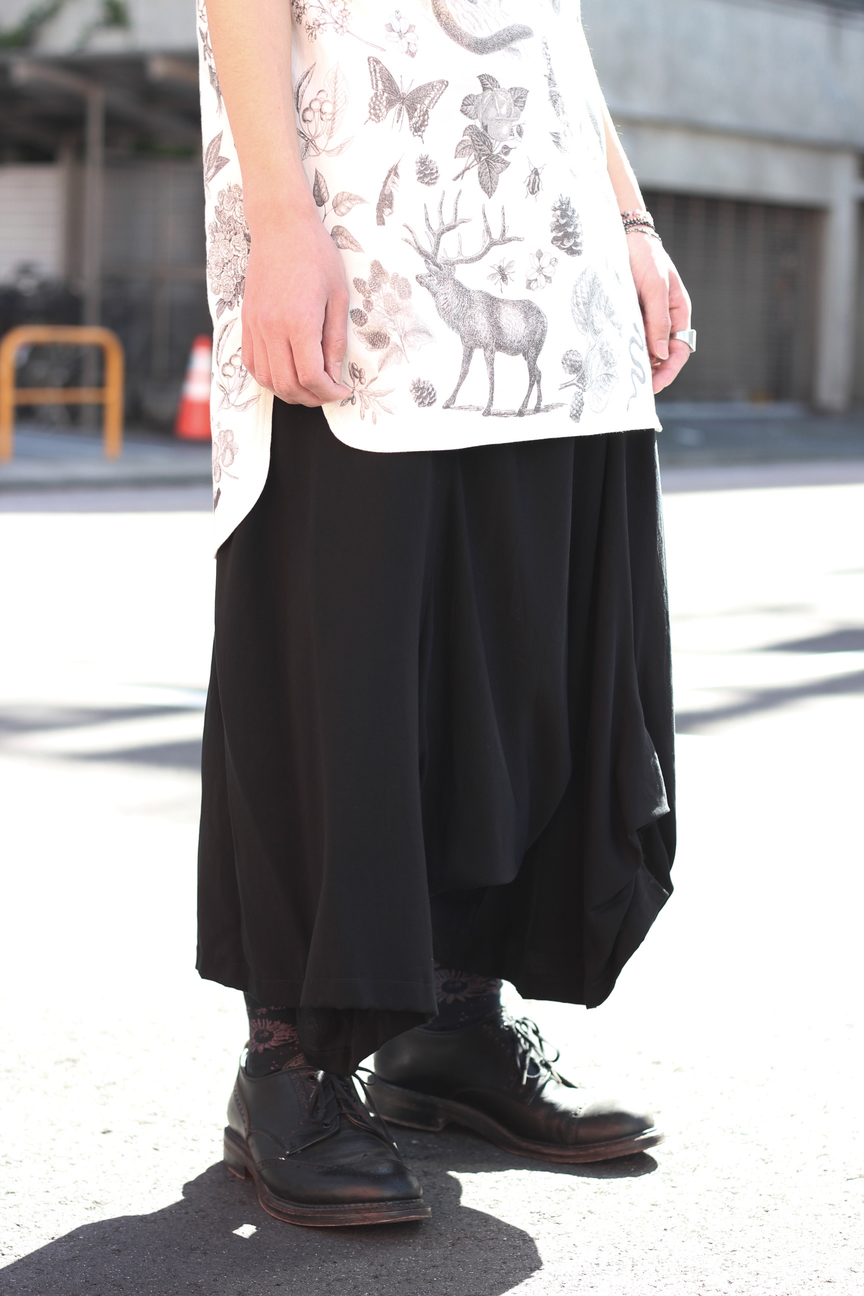 Y´s ワイズ ヨウジヤマモト 変形 チェック柄 超サルエル ワイド パンツ