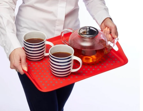 PottersCookshop's tweet photo. Loving the @KitchenCraft #Colourworks #trays in #red, #purple, #green and #blue with large handles, non-slip base and dots - they're even dishwasher safe! Check them out at https://t.co/gqSBqWzHm0
#cookshop #essex #teatime #coffeetime #servingtray #kitchen #kitchenaccessories https://t.co/1Y9d0dck4Q