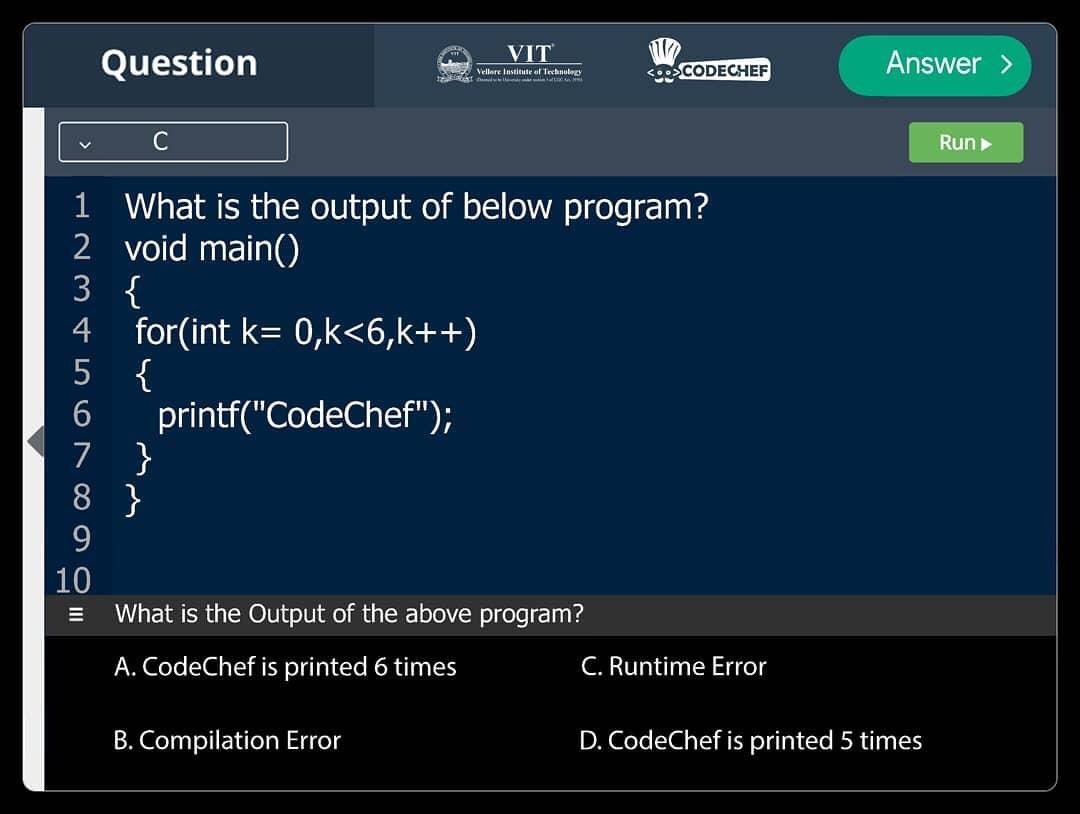 codechefvit's tweet image. #competitivecoding #cprogramming #problemsolving #programming #codechef #codechefvit #weeklyquestion