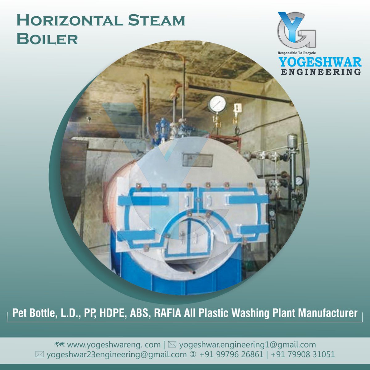 YogeshwarEngin2's tweet image. Horizontal steam boiler
#Horizontalsteamboiler #WashingPlantControlPanel #LD #PP #HDPE #RAFIA #YOGESHWARENGINEERING 
#AllPlasticwashingPlant #Petbottlewashingplant 
Yogeshwar Engineering
Website :- yogeshwareng.com
Twitter:-