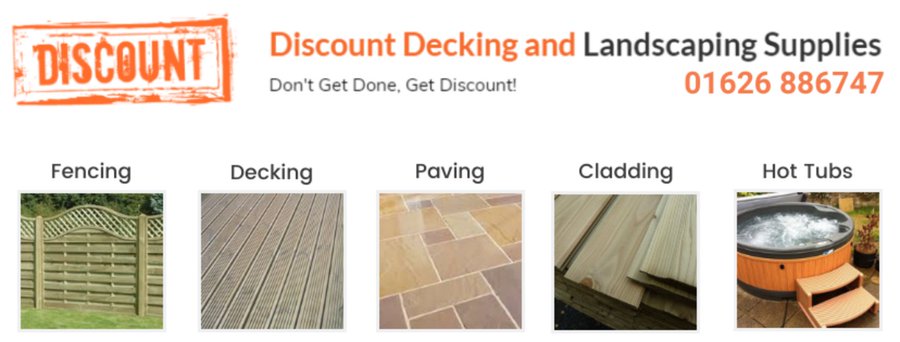 For fencing, decking, paving, cladding, hot tubs and more - head to Discount Decking and Landscaping in Newton Abbot. FREE delivery 
<a href="/DeckingAnd/">Discount Decking and Landscaping Supplies</a>

#landscaping #Decking #DIY #Gardens #business #Networking #Teignbridge #Devon