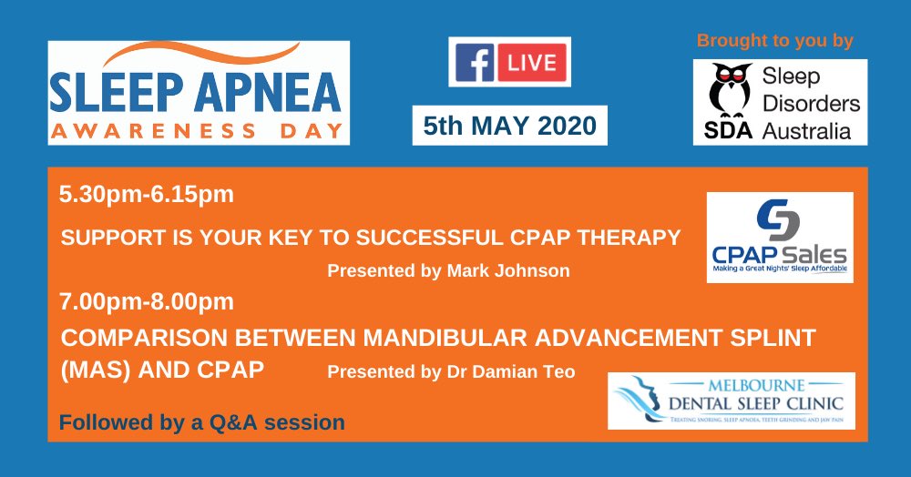 SleepAust's tweet image. Join us for Sleep Apnea Awareness Day 5th May. Please RT to help spread the word! sleepoz.org.au/post/sleep-apn… #SleepApnea #SleepApnoea #OSA #SAAD #CPAP #MAS