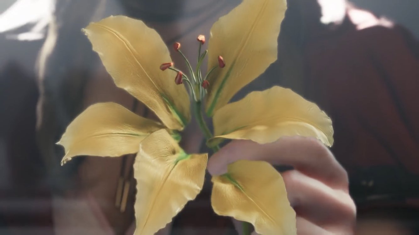 Saku 再会の花はクラウドとエアリスの象徴であることがほぼ確定的 意味深なのが この時の花の散る映像がクラウド視点だということ エアリス視点の話なのに 急にクラウドの視点が入る ティファのシーンでクラウドが上手く隠される とにかく二人の