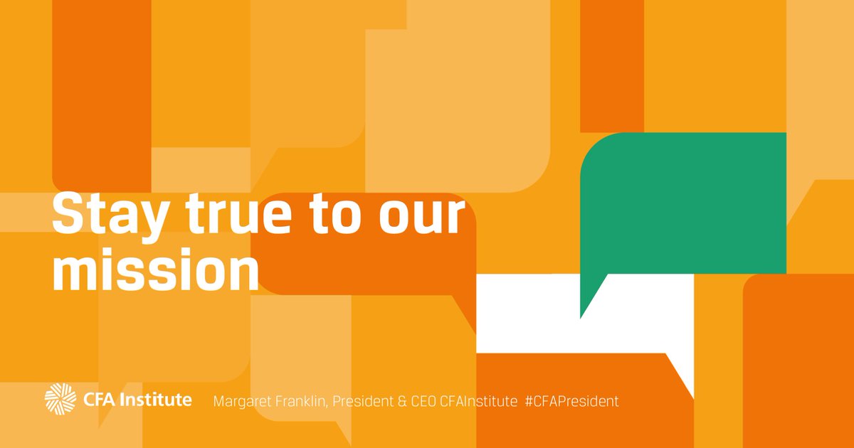 CFAInstituteCEO's tweet photo. Our mission is to lead the investment profession globally by promoting the highest standards of ethics, education, and professional excellence for the ultimate benefit of society. Those last six words will continue to guide all that we do over the coming weeks and months https://t.co/zceaGBy62p