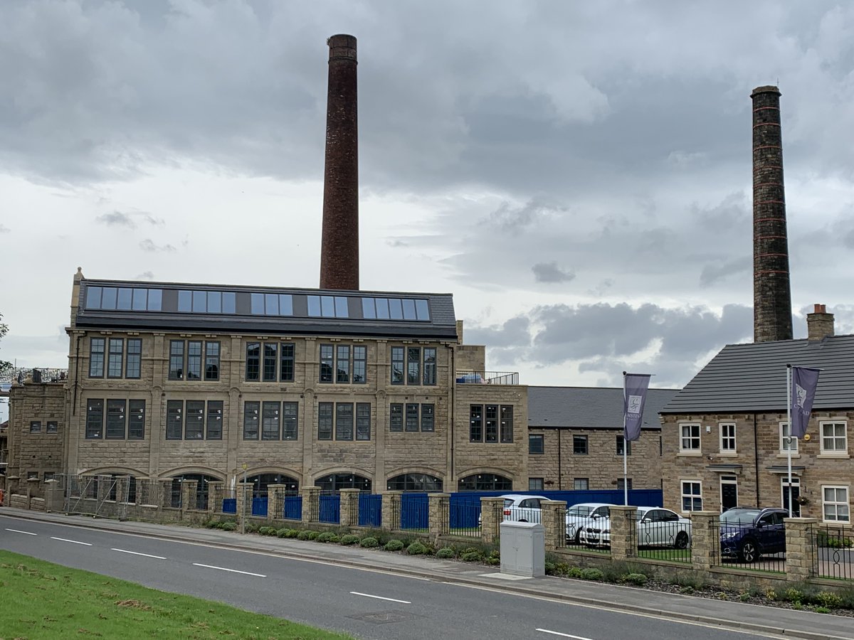 EnjoyDesignLtd's tweet photo. GREEN LANE MILLS - Unveiled for all to see now the scaffolding is down, we're delighted with how the former dyeworks is shaping up #conservation #millconversion #rawdon https://t.co/AKWelai64t