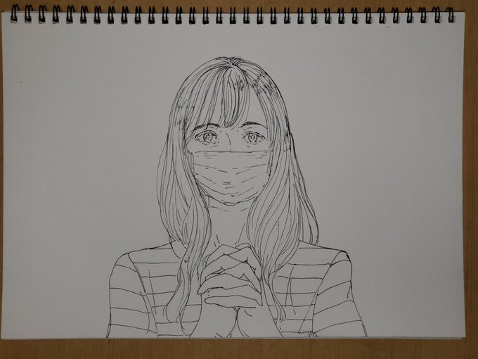 マスク女子イラストのtwitterイラスト検索結果