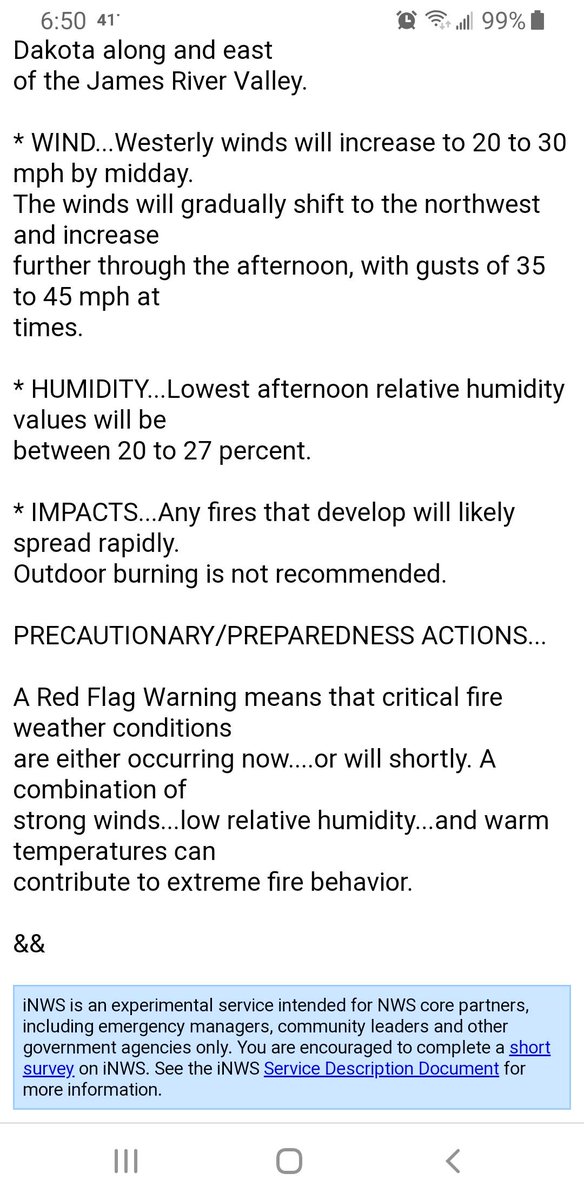 ClayCountySDOEM's tweet photo. Ted Flag Warning for Clay County today. This means there is a burn ban in place further Warning.  No open burning permitted. https://t.co/xwPqpv41VG