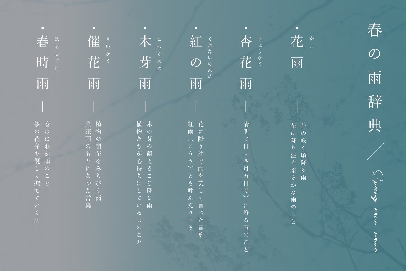 古性 のち 琴線にふれた春の雨の名前をまとめました 古性 のち 琴線にふれた春の雨の名前をまとめました