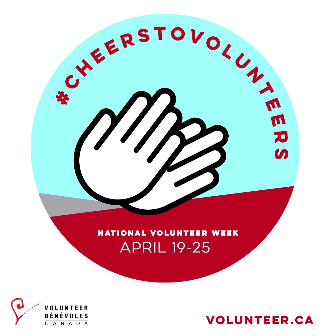 Proud to cheer for the almost 13 million Canadian Volunteers for their contributions to our country, our communities and millions of our lives during
National Volunteer Week (NVW). #CheersToVolunteers and #NVW2020