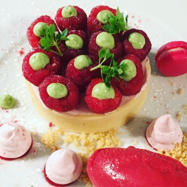 lecalabash's tweet photo. Trying out our Raspberry and Basil Tart at le Calabash.
#pastry #lecalabash #chef #culinary #gourmet https://t.co/CZqNtKnEOW
