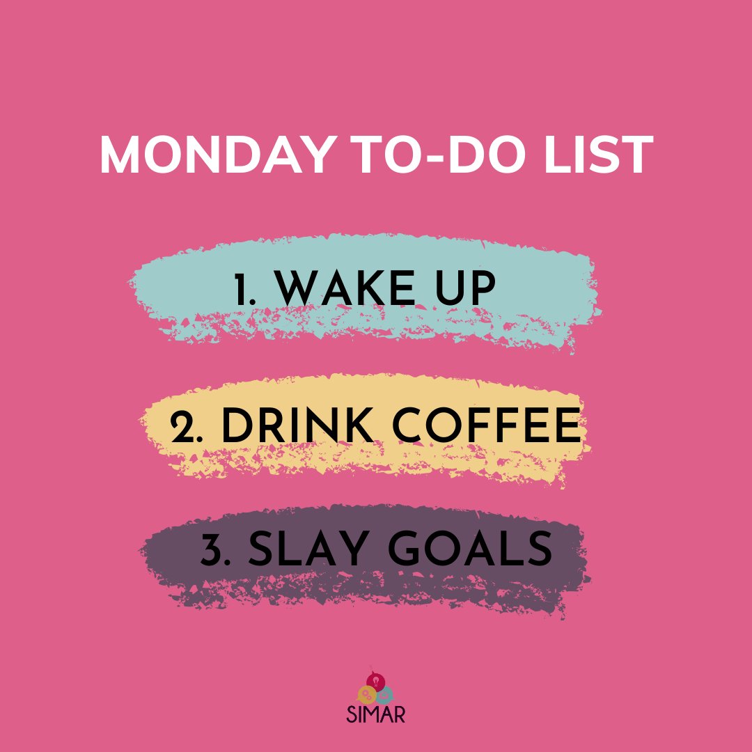 SiMarInc's tweet photo. What goals are you going to slay today? 👇👇
•
#marketingmonday #newweek #coffee #startfresh #SiMar #visitSiMarinc #TeamSiMar https://t.co/pfef1wwia7