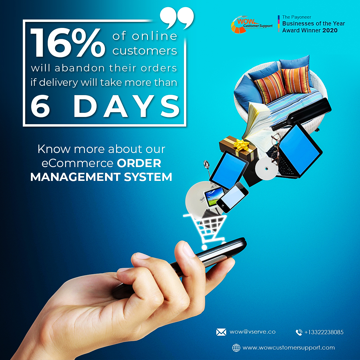 wowcsservice's tweet image. A simple solution to problems is what modern businesses need. Never you have to worry about a breakdown in the process of orders to delivery. We’ve got you with our #eCommerceordermanagement. Know more at bit.ly/2Ut09OO

#InventoryManagement #WowCS  #eCommerce #Outsource