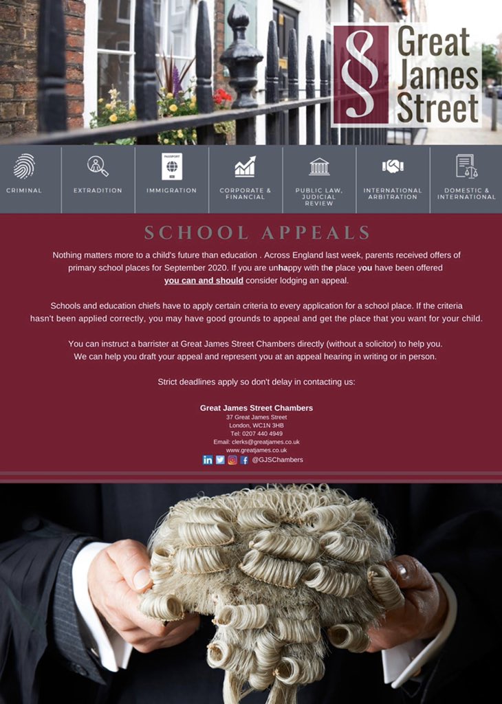 GJSBarristers's tweet photo. #schoolappeal #school #schools #education #schooloffer #Parents #pupil https://t.co/pIvRbohi09