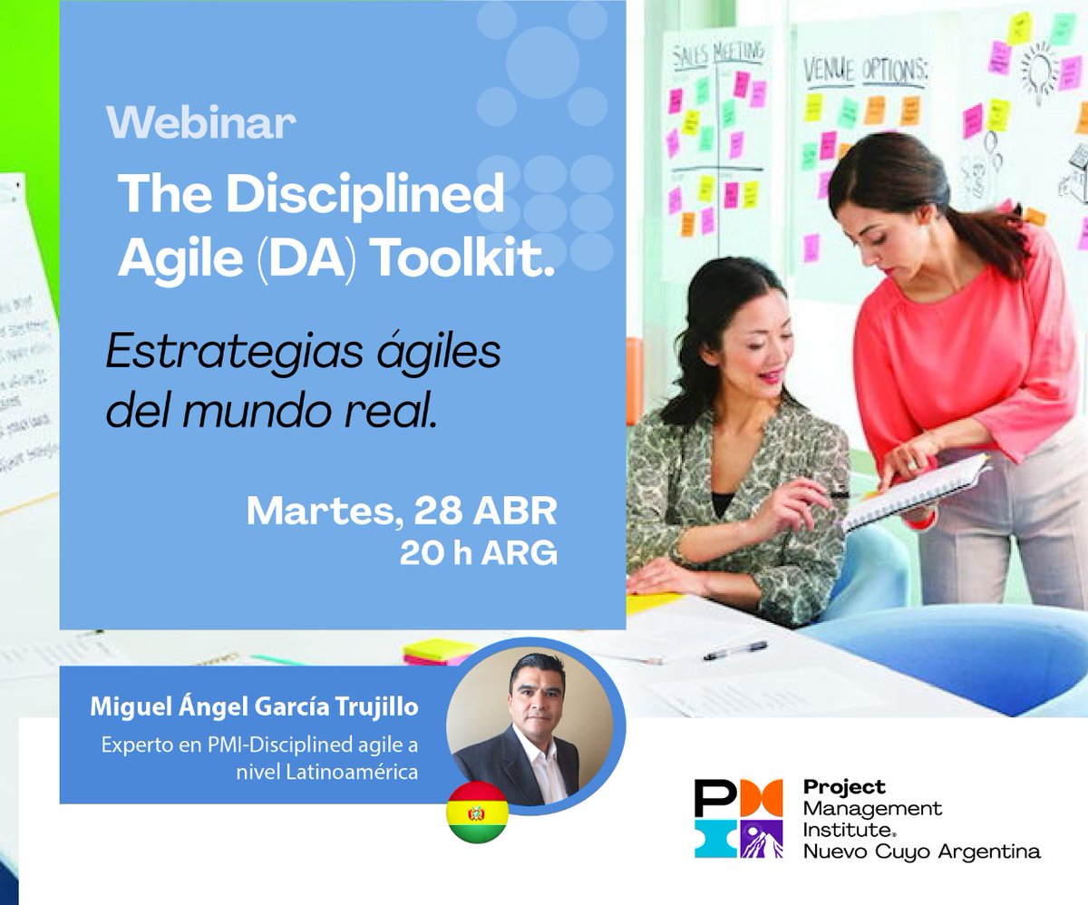 #QuedateEnCasa y aprovechá el tiempo.
El martes 28/04 a las 20h te invitamos al webinar: 
The Disciplined Agile (DA) Toolkit en manos de Miguel Ángel García. 
Asegurate tu lugar. Inscribite:
eventbrite.com.ar/e/the-discipli…