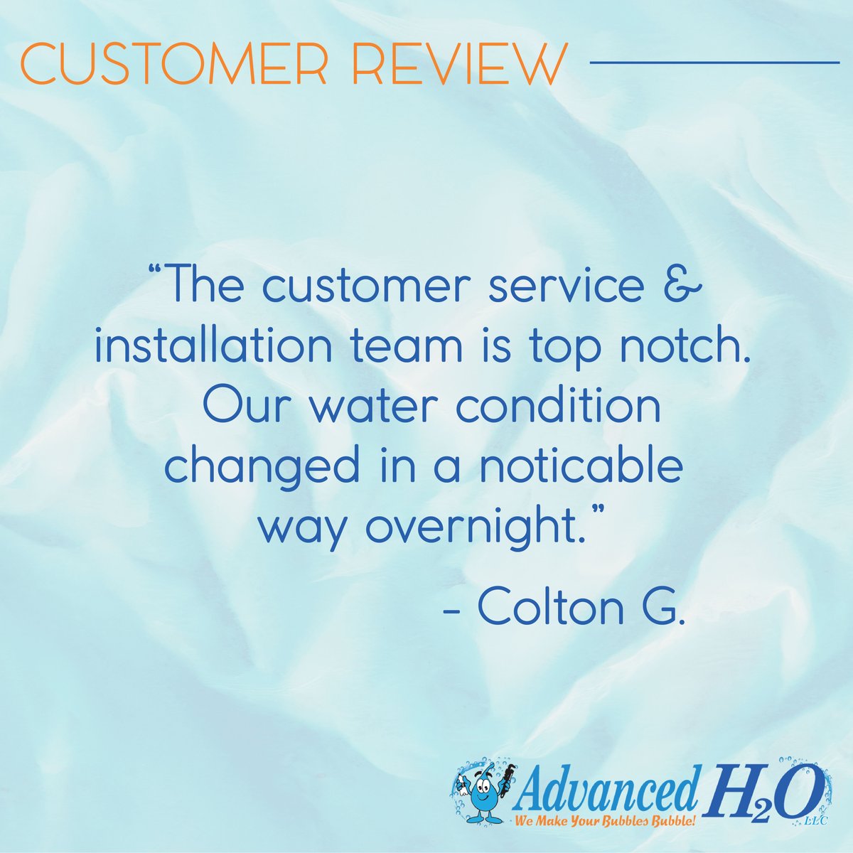 Advancedh2oguy's tweet image. Thanks, Colton! We love serving our customers, whatever their water needs are! #AdvancedWaterSolutions