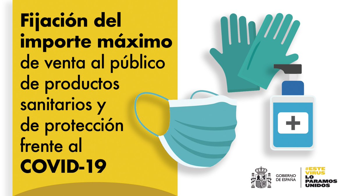 SaludPublicaEs's tweet image. Para evitar precios abusivos en mascarillas, geles y productos similares para proteger del #COVID19, el Gobierno aprueba la fijación de precios máximos.

🔸Objetivo: garantizar el acceso de la población a los medios de protección
boe.es/boe/dias/2020/…

#EsteVirusLoParamosUnidos