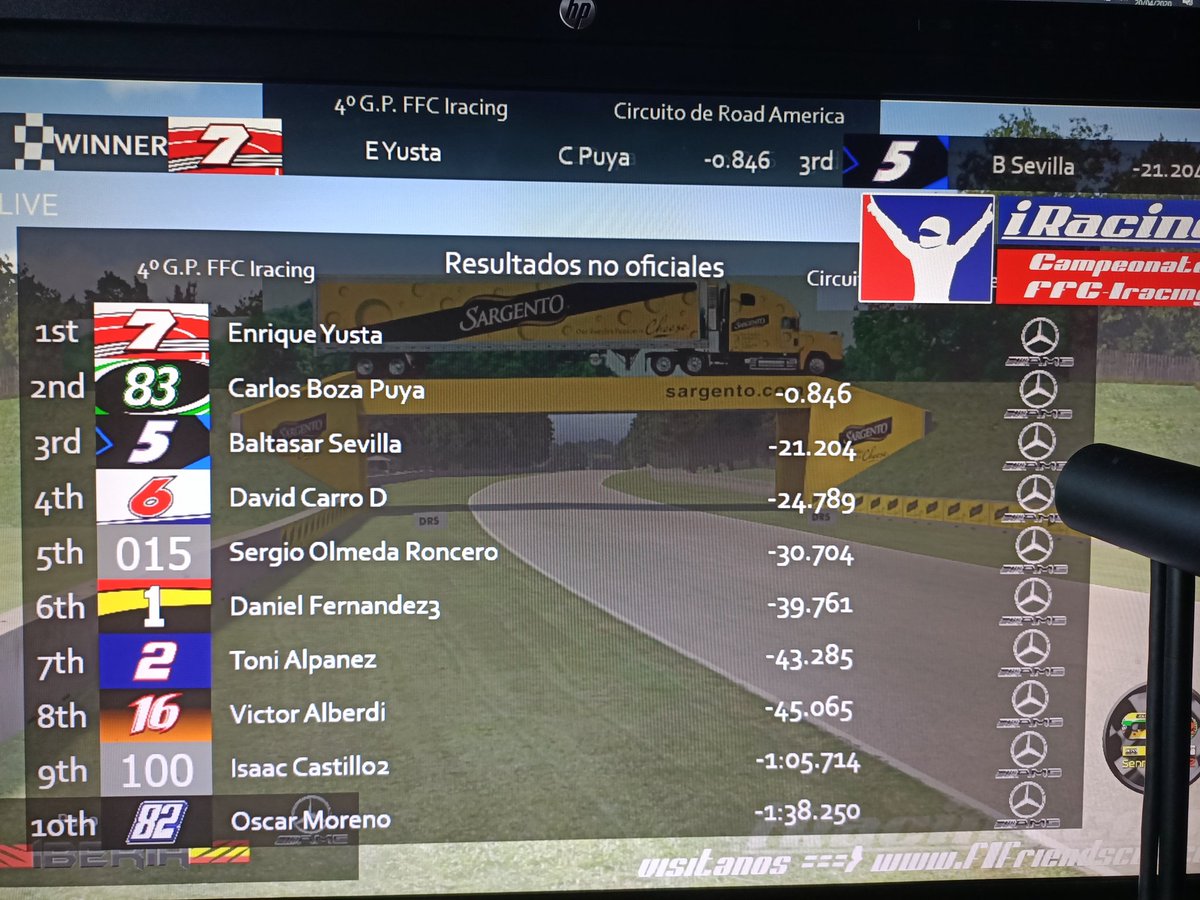 Risoncorsa's tweet photo. Buenos días! gran carrera ayer en el campeonato de @F1Friendscup y @TAlpanez en  #iRacing muy contento ya que soy novato en el simulador p9ª y p5ª en las dos mangas,☝️ganas de que empiece la 5ª carrera para seguir dando gerra! 
Gracias a todos@ https://t.co/BreJUrEIKB