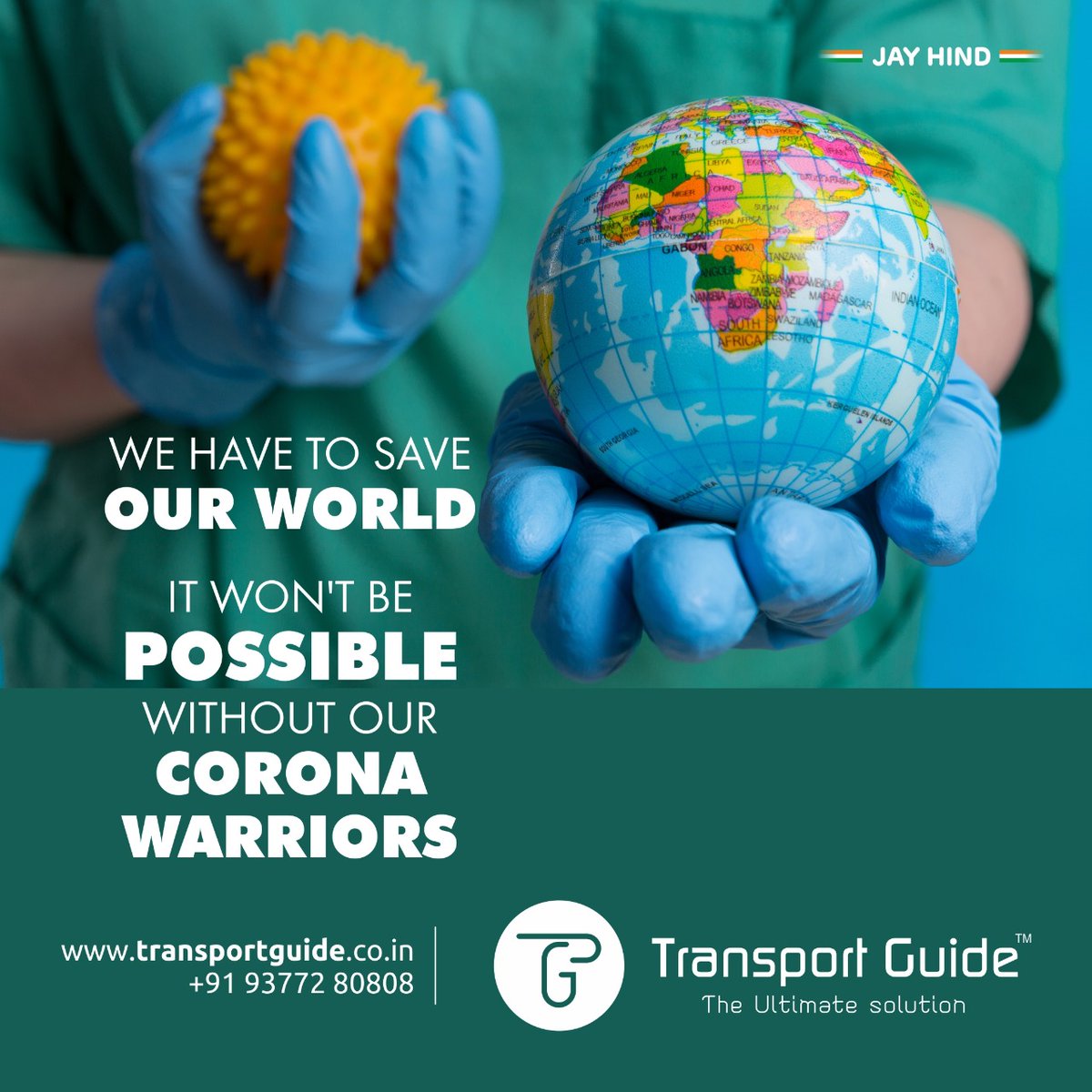 tpgind's tweet photo. We have to Save Our World. It won't be possible without our Corona Warriors. #Covid19India #IndiaFightsCOVID19 

Visit https://t.co/8Xu78vUTnw #TransportGuide https://t.co/SExEjGP6eI