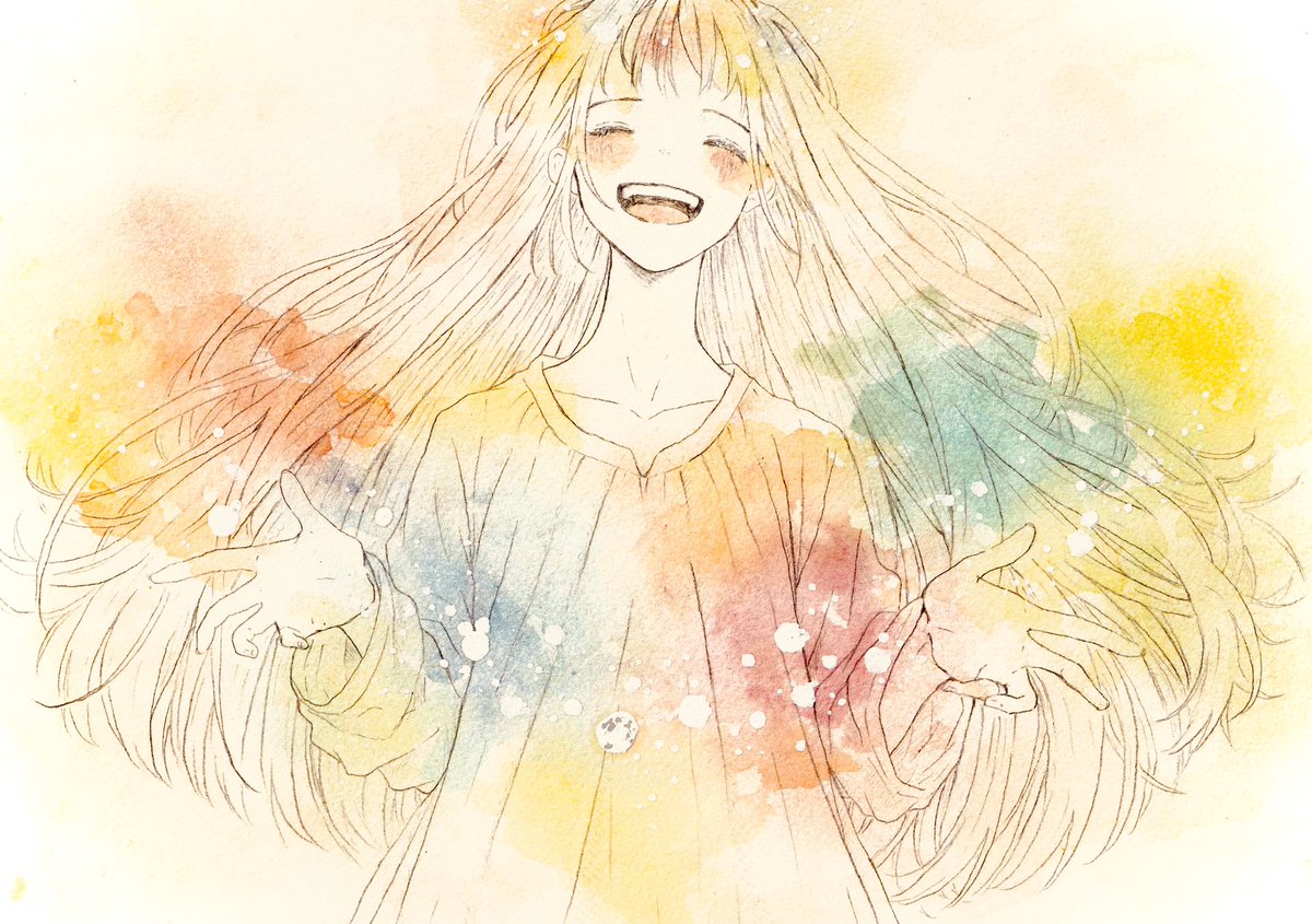 「虹を奏でる 」|うさこのイラスト