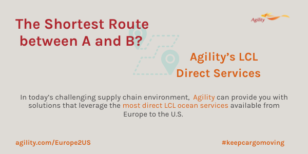 Agility's tweet photo. We offer distinct weekly consolidation services from 16 countries in #Europe to 14 points in the #US. We have a #directLCL #oceanfreight service for you. Find out more: https://t.co/cUyljOiFDZ. https://t.co/8ECjmufEuU
