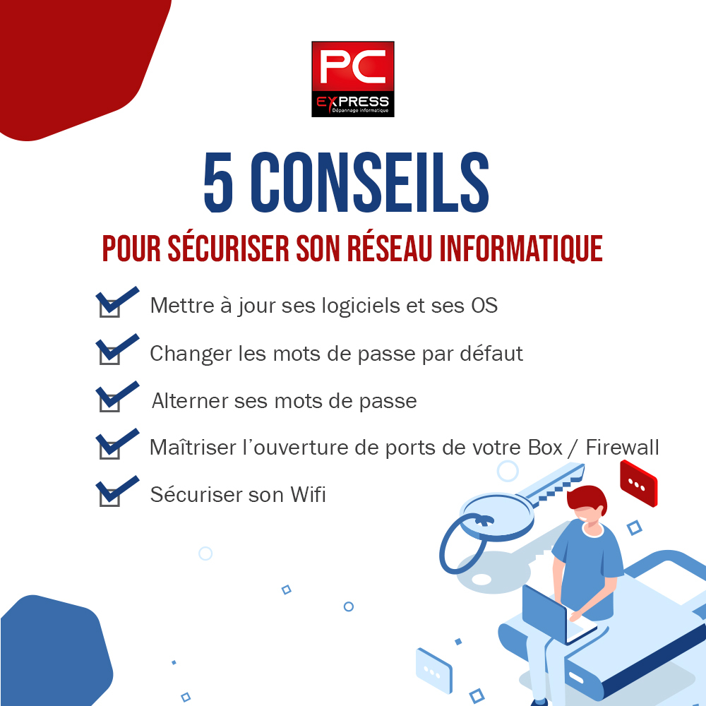 PCExpressRouen's tweet photo. 5 conseils pour sécuriser votre réseau informatique 💡
En cette période de forte utilisation des appareils numériques, PC Express vous accompagne dans la protection de votre système informatique. 
#GroupeMCN #Rouen #Informatique https://t.co/zLEmanKrtS