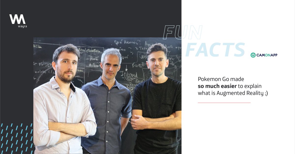 WayraGermany's tweet photo. #Funfacts about our startup @CamOnApp.
How to explain what #CamOnApp does ❓
▶️#PokemonGo made so much easier to explain what #AugmentedReality is.
#WeAreWayra #WeScaleStartup #startuplife https://t.co/XDE9PvKEvy