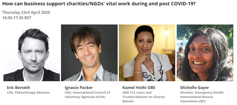 MB_Community's tweet photo. How can business support charities/NGOs' vital work during and post COVID-19? Join our next digital discussion on Thursday 23rd April from 16:30 – 17:30 BST. 

To attend, please register here: https://t.co/lEjmPkbFYQ

We're looking forward to you joining us. https://t.co/AeHHeb5GxX