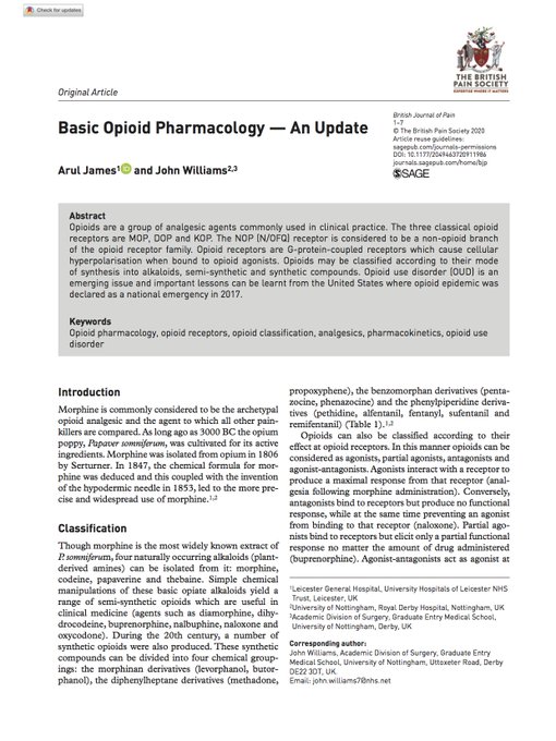 NAPS_UK's tweet image. The May issue of @BritishPainSoc journal #BritJpain focuses on &apos;oids - #opioids, #gabapentinoids and #cannabinoids. Plus a smattering of topical capsaicin and IV lidocaine. Our most downloaded paper ever from Dr John Williams (Leicester) has been updated tinyurl.com/td7dnw9