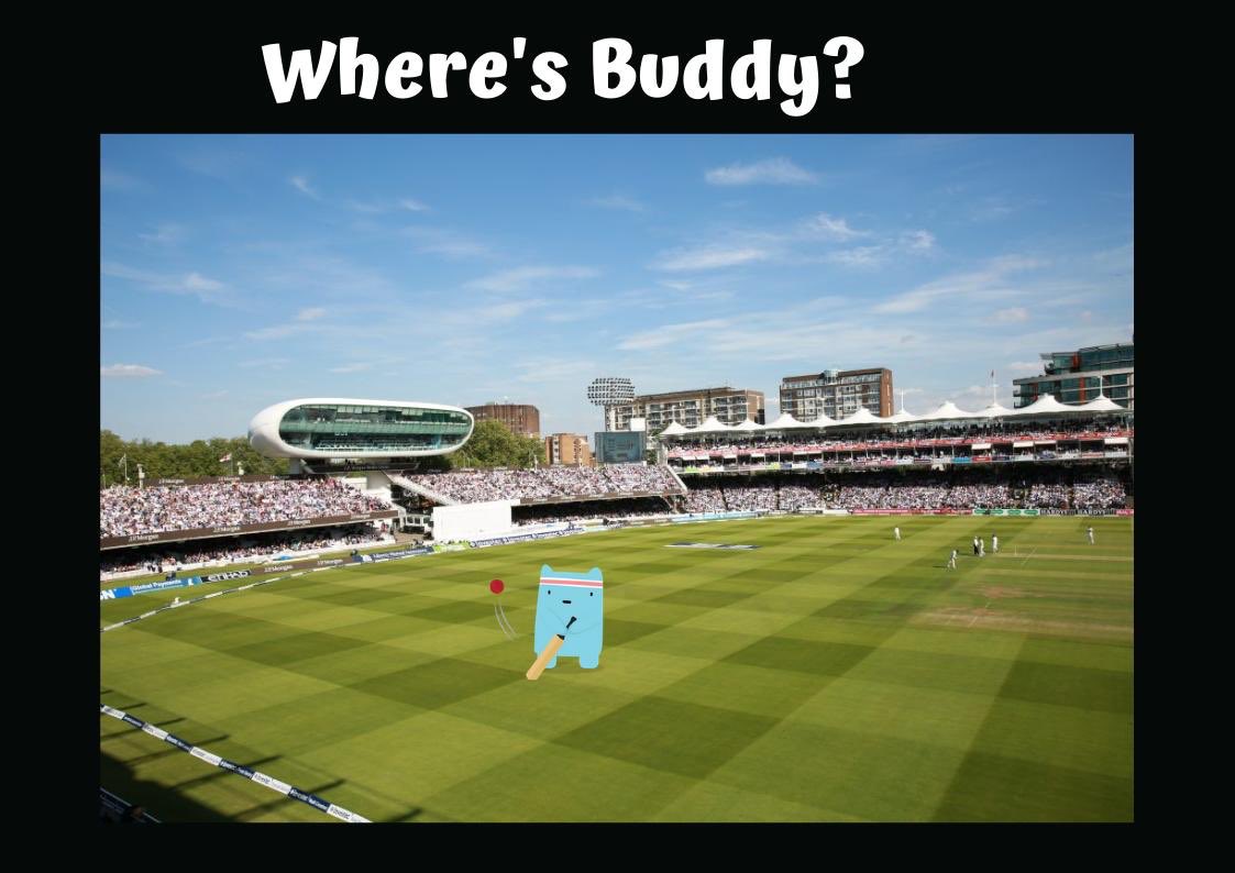 🏏 Where’s Buddy?
🏏 Can you find three interesting facts about this sport and venue?
🏏 Can you make up your own way of playing this sport?  
😊

#community
#inspireactivity #healthandhappiness 
#commgamescic