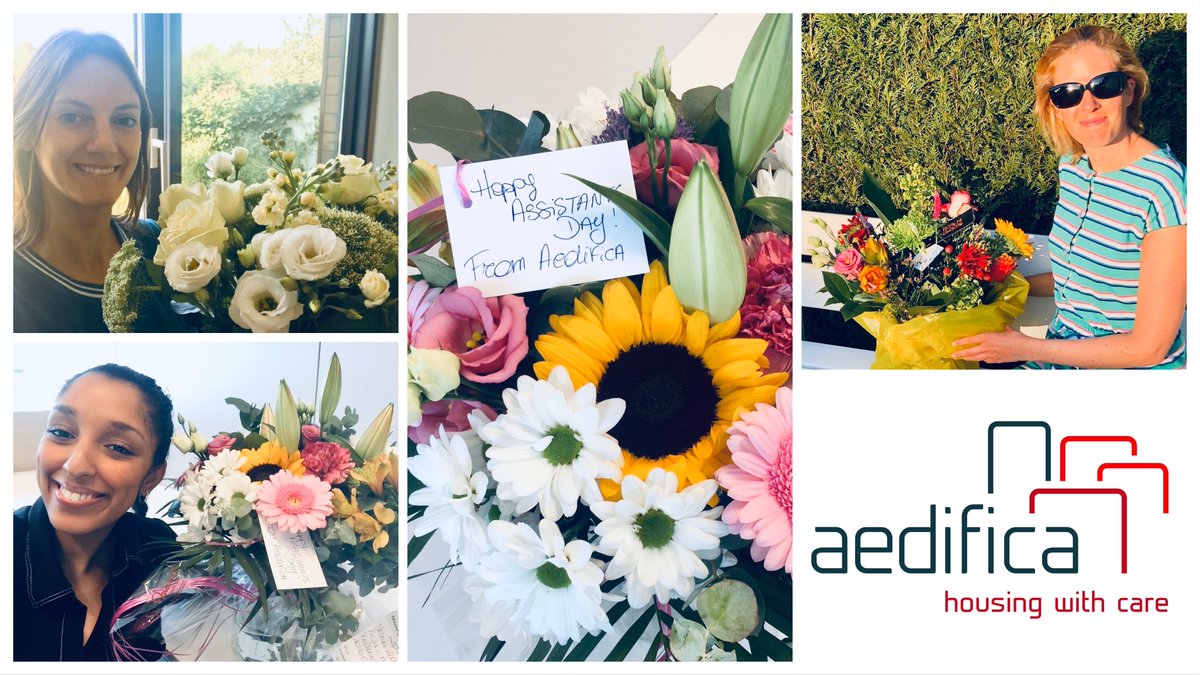aedifica_reit's tweet photo. A heartfelt thanks to all our assistants who make #Aedifica thrive every day of the year. Even though we could not give the flowers ourselves, we did not forget.  #assistantday #housingwithcare https://t.co/xozRYoVlvL