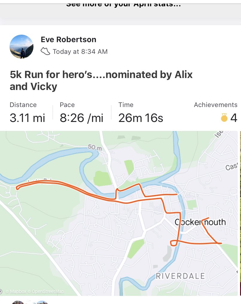 evieg25's tweet photo. Thanks for the nomination @vickycross82 .....5k run for heroes done ✅ 🏃🏼‍♀️ https://t.co/qUVTLC06nT