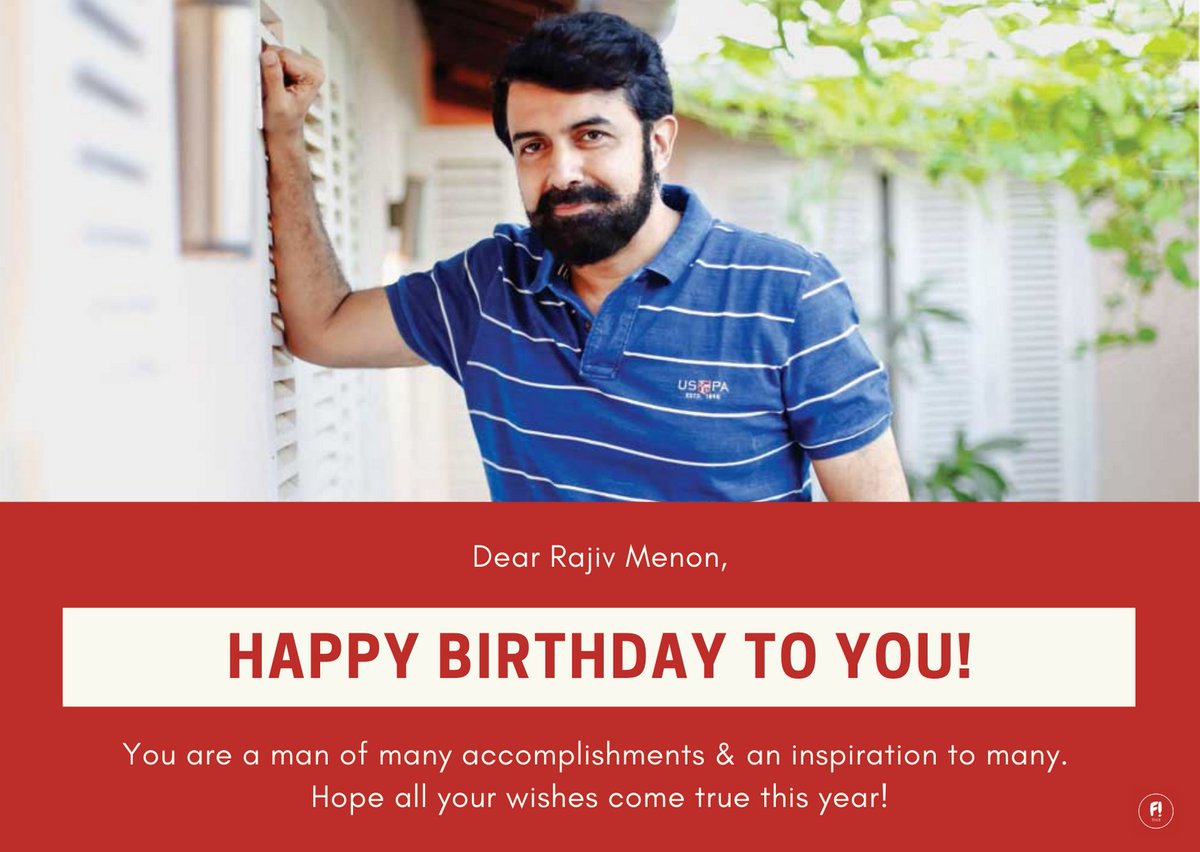 Wishing ace Cinematographer, Ad film maker & Director Rajiv Menon, a very Happy Birthday 🎉🎁🥳

#TeluguFlixbuzzWishes @DirRajivMenon #HBDRajivMenon #HappyBirthdayRajivMenon
