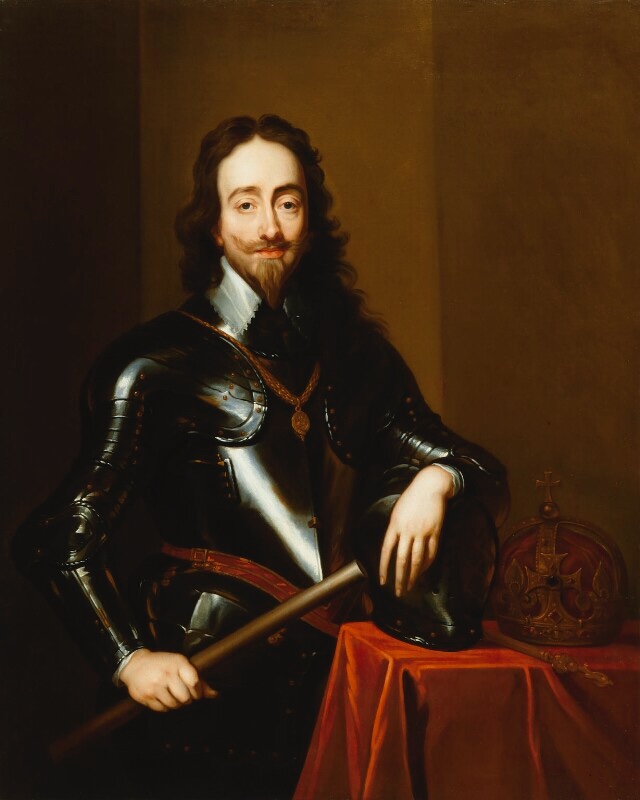  - KING CHARLES I1646. The King trimmed his hair and donned a false beard. Dressed as a servant called Harry, he headed for Scottish army HQ with 2 companions.Along the way they tried to cut each other's hair with knives, then sent for a barber. Arrived at Newark on 6 May.
