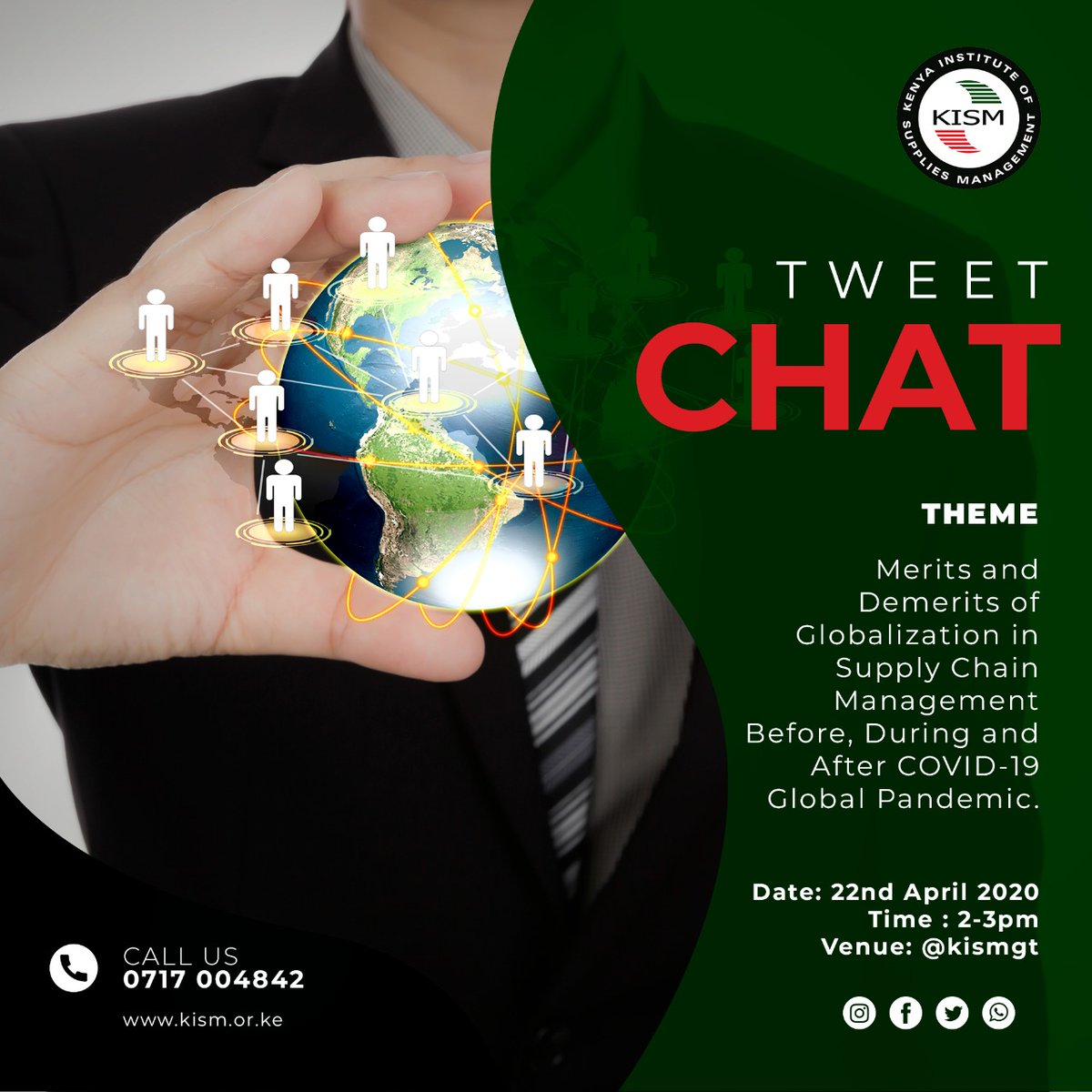 kismgt's tweet photo. Globalization has brought us closer together, how has it contributed towards supply chain management?
Join us Wednesday 22nd April 2020 from 2-3 pm as we discuss on the merits &amp; demerits of globalization before, during &amp; after COVID-19 pandemic.
Venue:@kismgt
#mattersupplychain https://t.co/iKLIClCoNC