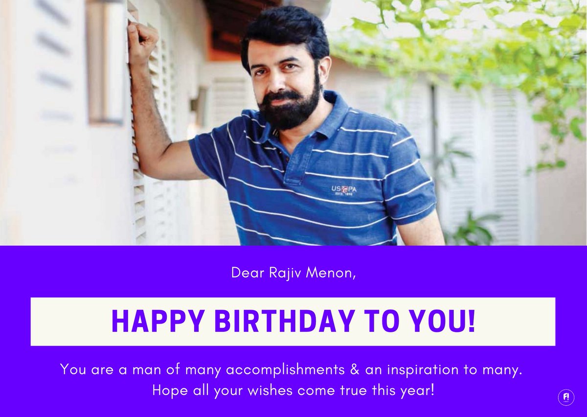Wishing ace Cinematographer, Ad film maker & Director Rajiv Menon, a very Happy Birthday 🎉🎁🥳

#KannadaFlixbuzzWishes @DirRajivMenon #HBDRajivMenon #HappyBirthdayRajivMenon