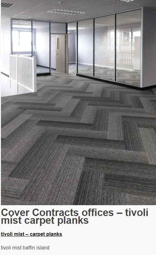 JakeWburmatex's tweet photo. Tivoli Mist Planks, not just for creating boarders or a blend. This image is of Mist Baffin Island installed at Cover Contracts offices. https://t.co/dC6t9dvp2A