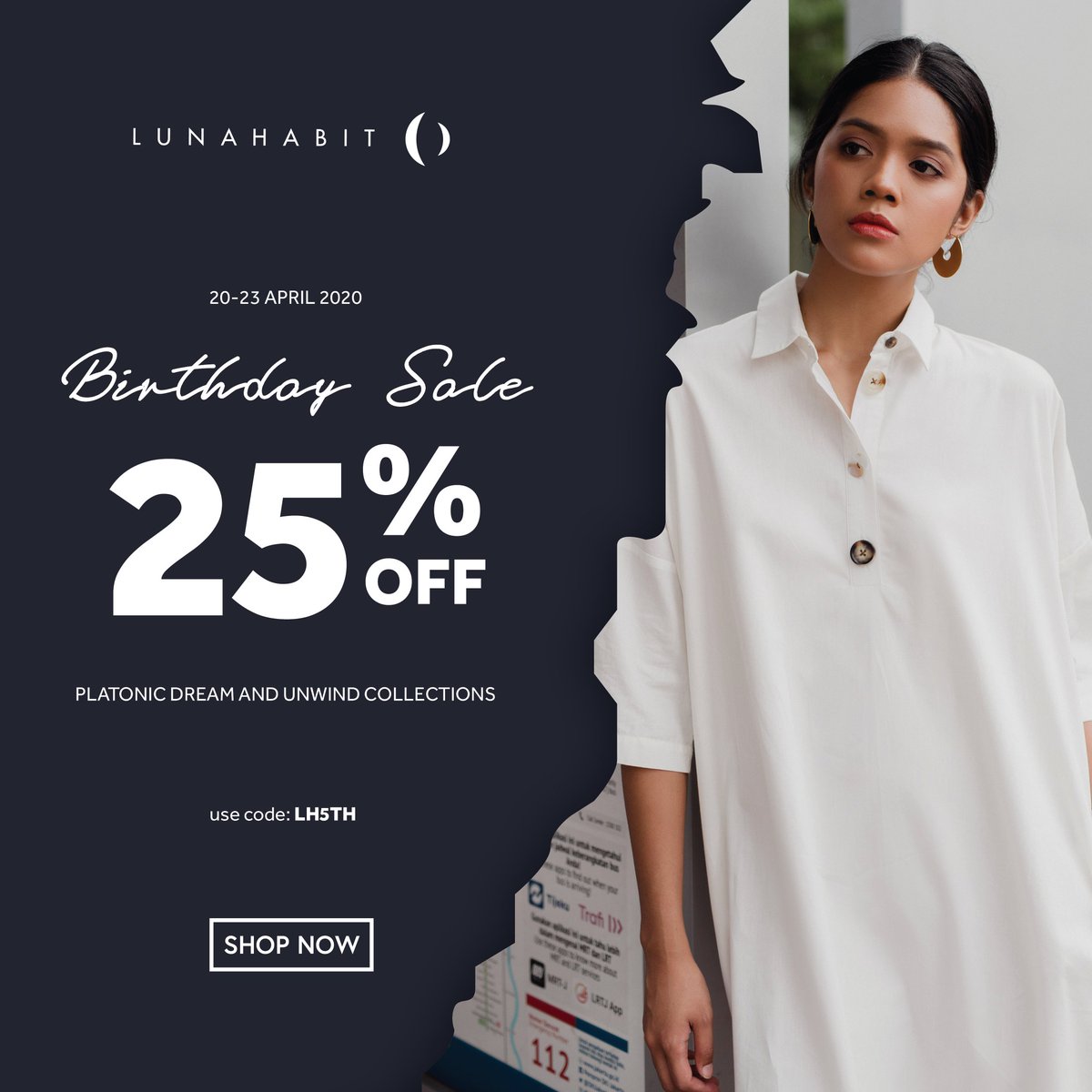 Yaaassss! We're turning 5 this week. Get  your special discount by using unique  code LH5TH on lunahabit.com

SHOP NOW 

*T&amp;C Applied